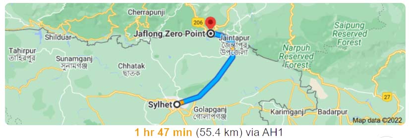 sylhet jaflong tourist places